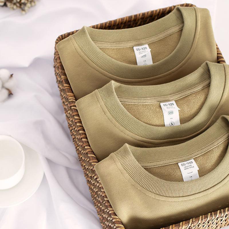 Dusty green 320G off shoulder Pullover men's - HABASH FASHION