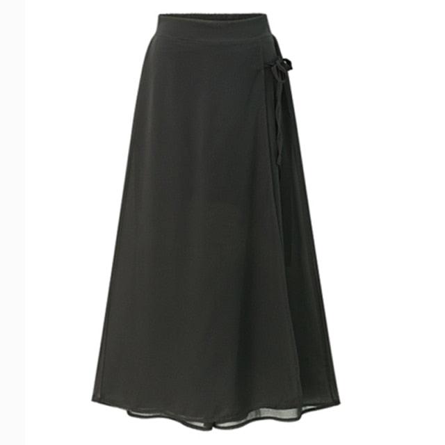 Elegant chiffon skirt pants with loose legs, suitable for parties - HABASH FASHION