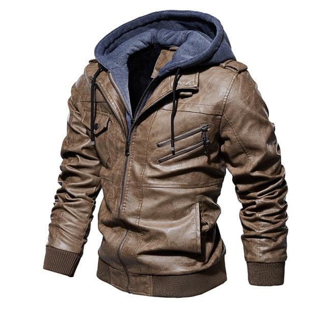 Mens Leather Jackets Winter New Casual Jacket Biker Windbreaker Genuine Leather Jacket - HABASH FASHION