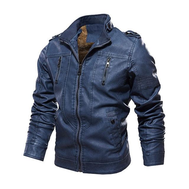 Mens Leather Jackets Winter New Casual Jacket Biker Windbreaker Genuine Leather Jacket - HABASH FASHION