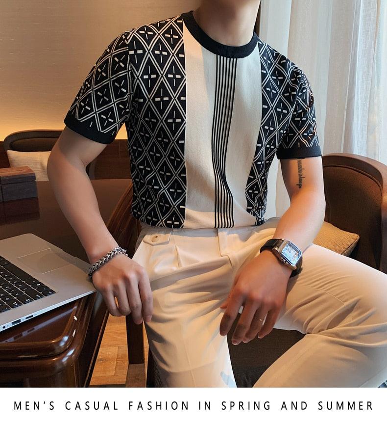 British Style Summer Short T-Shirts Men - HABASH FASHION