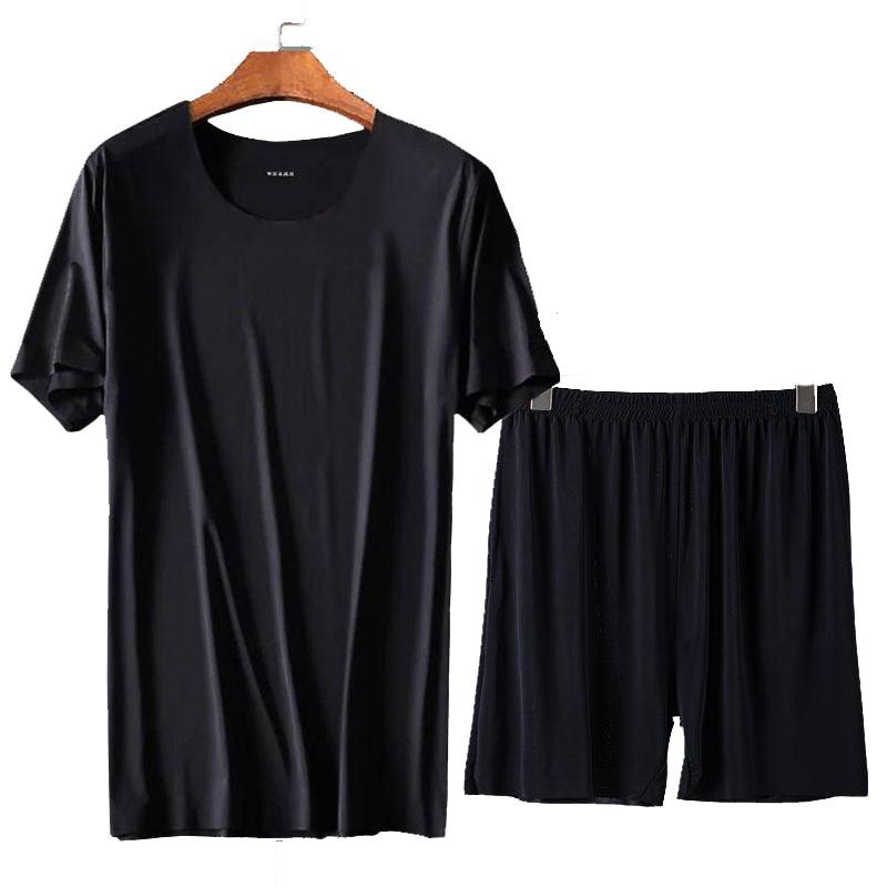 Plus Size Men's Ice Silk Short-sleeved Suit - HABASH FASHION