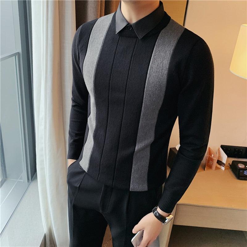 High Quality Sweater Men Business Knitted Pullovers - HABASH FASHION