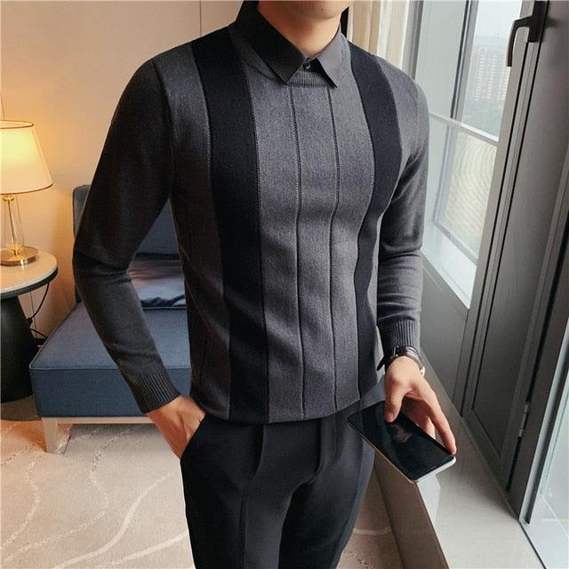 High Quality Sweater Men Business Knitted Pullovers - HABASH FASHION