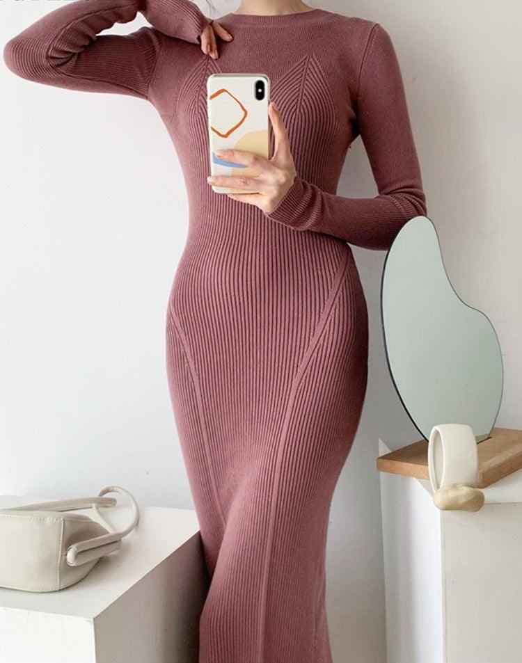 Dress for Women Winter Knitted Bodycon - HABASH FASHION