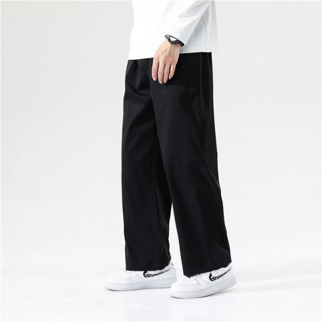 Men Casual Straight Wide Leg Pants Streetwear - HABASH FASHION