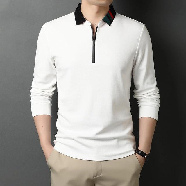 100% Cotton Designer Stripe Long Sleeve T-shirt High Men - HABASH FASHION