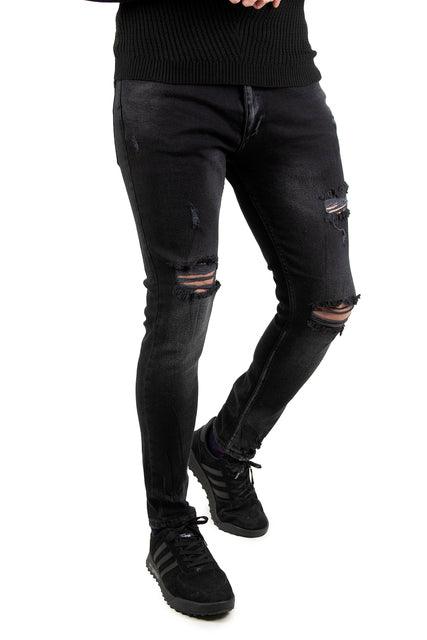 Habash Fashion Male Antracite Jeans Pants Slim Fit Cotton Denim Lycra High Quality Mid Waist Tight Bell-Bottomed Casual Four - HABASH FASHION