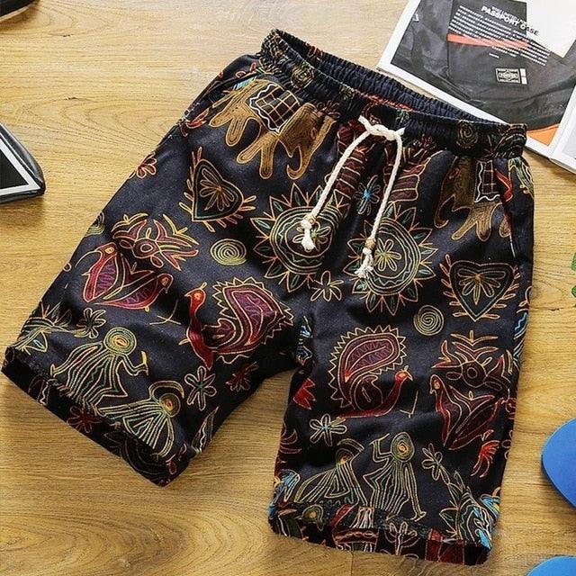 Mens Slim Fit Quick Dry Short Swim Trunks with Mesh Lining Printed male 2019 Streetwear Summer Fashion Men Shorts Cotton Linen Beach - habash-fashion.myshopify.com