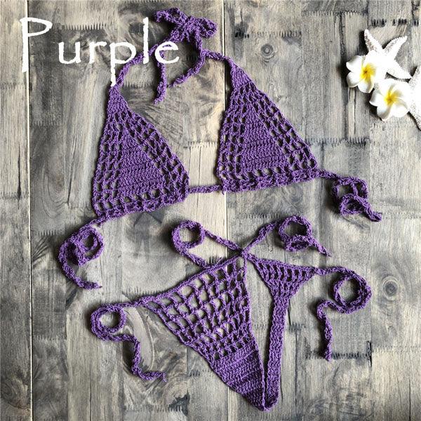 Handmade Crochet Micro Bikini G Thong String Beach Micro Swimwear Sexy Lingerie Sets 2019 Hot Sale - habash-fashion.myshopify.com