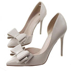 Bowknot shoes side hollow pointed Stiletto Heels women pumps - HABASH FASHION