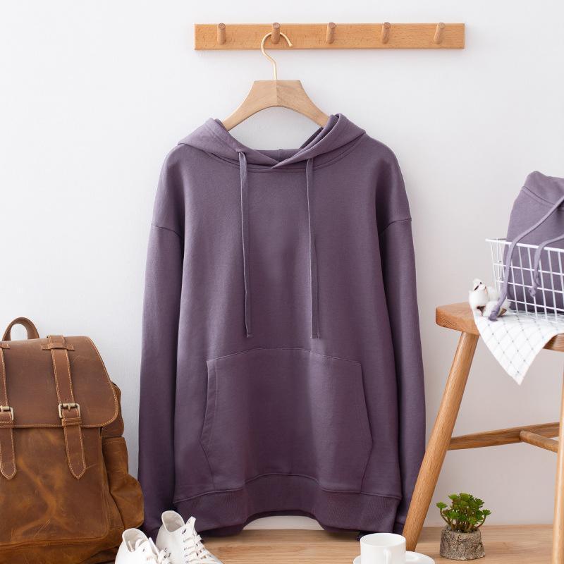 Autumn new 320G violet oversize loose lovers' hooded sweater for men - HABASH FASHION