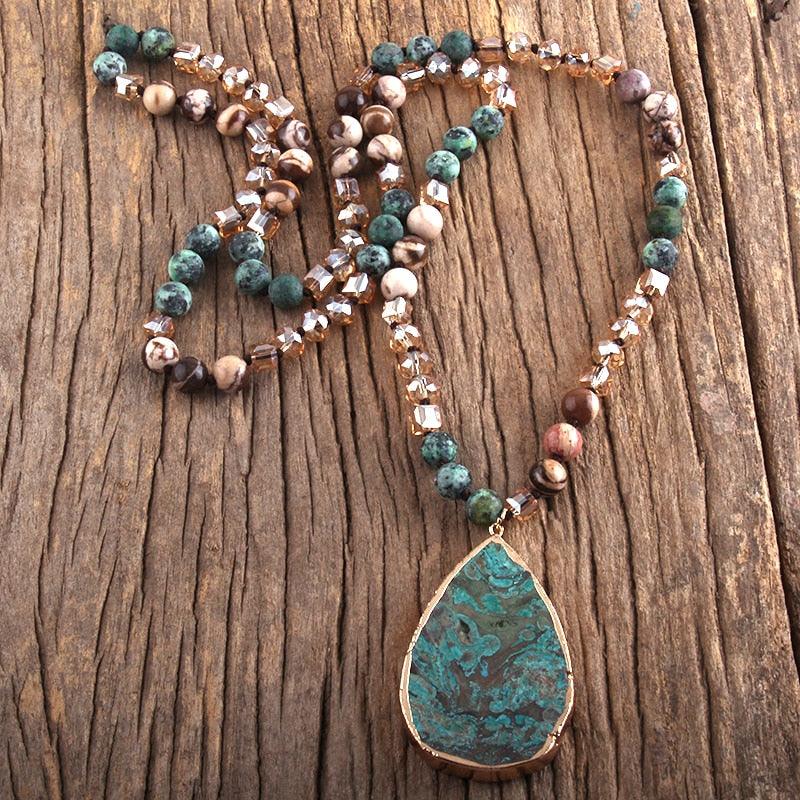 Natural stone jewelry with gemstone necklace for women - HABASH FASHION