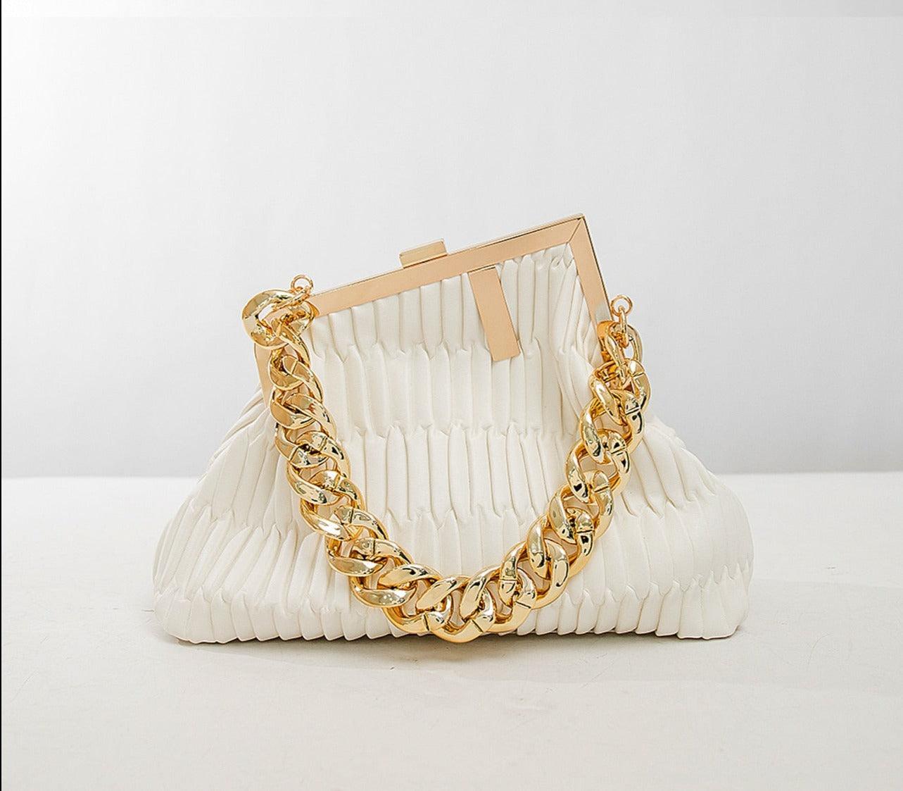 2022 women fashion Solid color Vintage bag High quality PU  leather  Chain handbag - HABASH FASHION