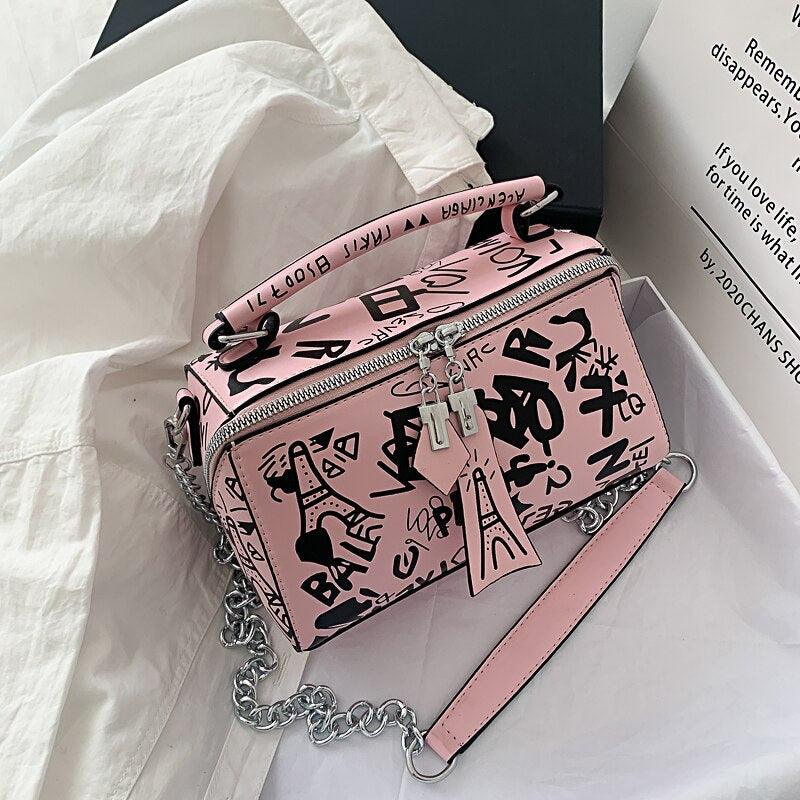 2022 luxury design women leather bags and purse fashion crossbody bags for women graffiti handbags - HABASH FASHION