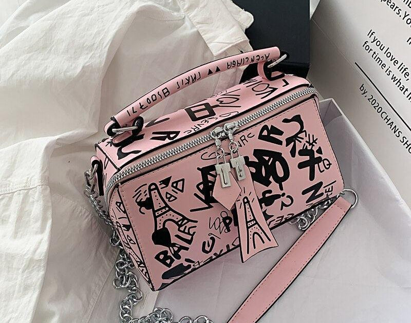 2022 luxury design women leather bags and purse fashion crossbody bags for women graffiti handbags - HABASH FASHION