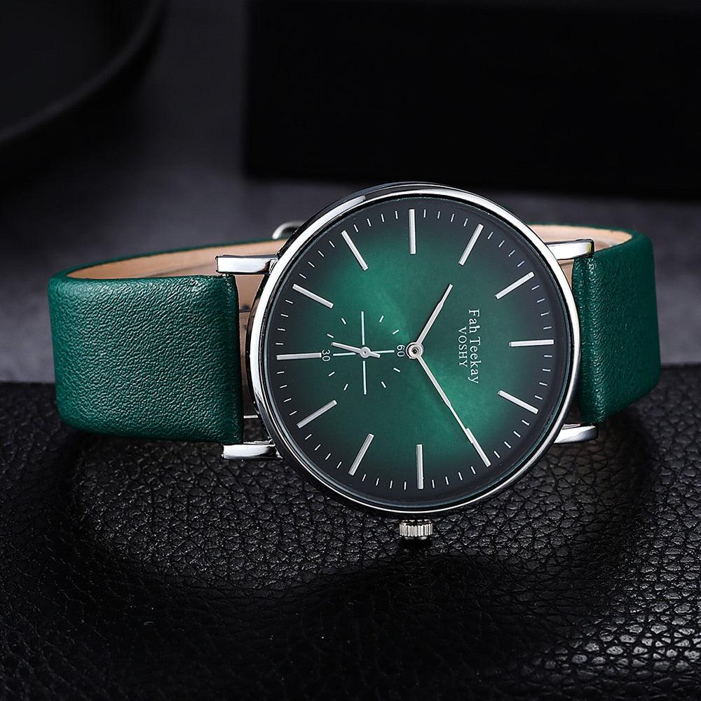 Quartz Watch Men Leather band High Quality Casual Wristwatch - HABASH FASHION
