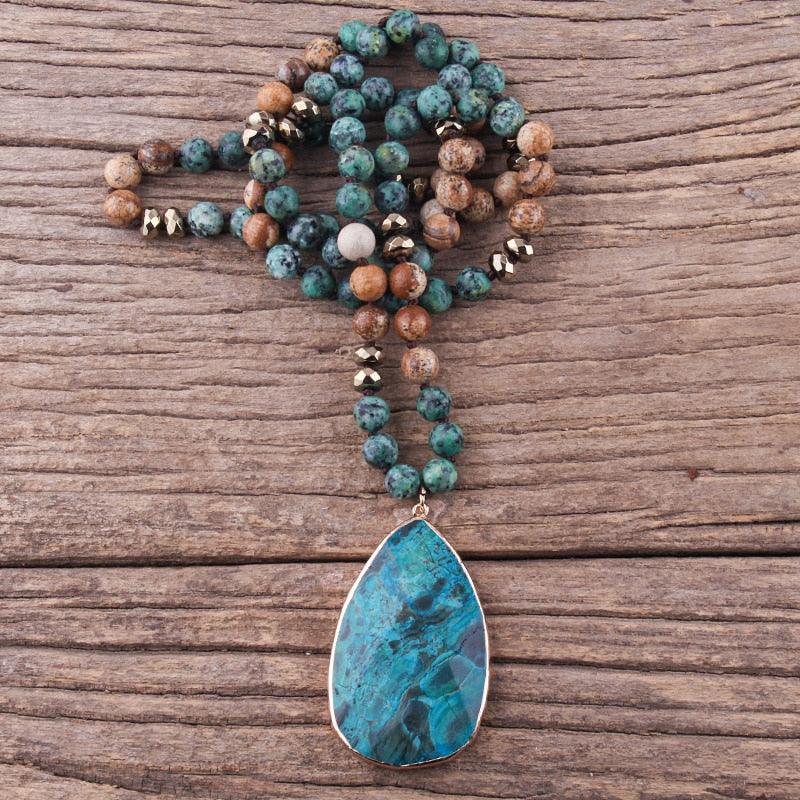 Natural stone jewelry with gemstone necklace for women - HABASH FASHION