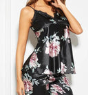 New Fashion Women Sleeveless Black Floral Lace Sleepwear - HABASH FASHION