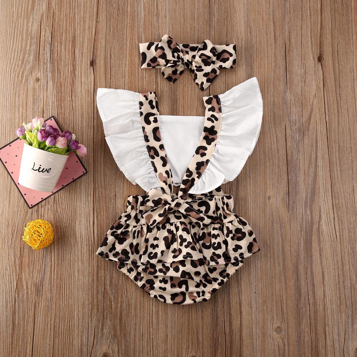 2 Pieces Infant Baby Girl Jumpsuit Clothes Outfits Cute Print 0-24M - HABASH FASHION
