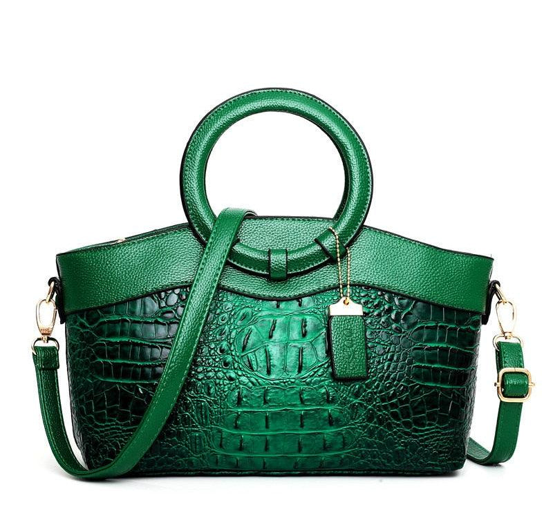 Luxury Crocodile Design Handbags Ladies Leather Handbag - HABASH FASHION