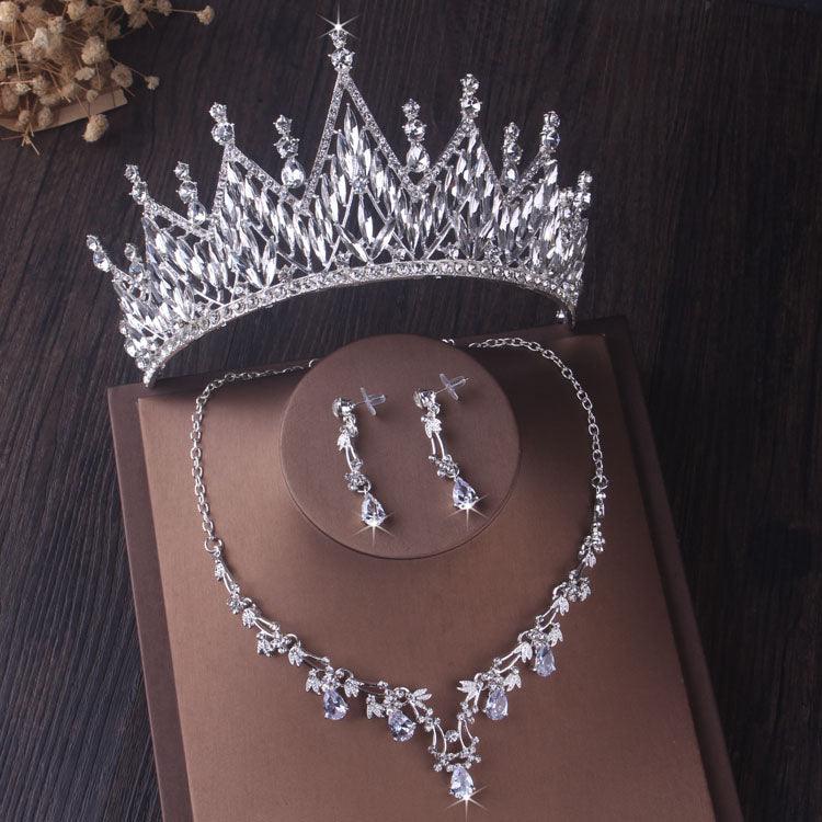 Bridal jewelry set tiara necklace and earrings - HABASH FASHION