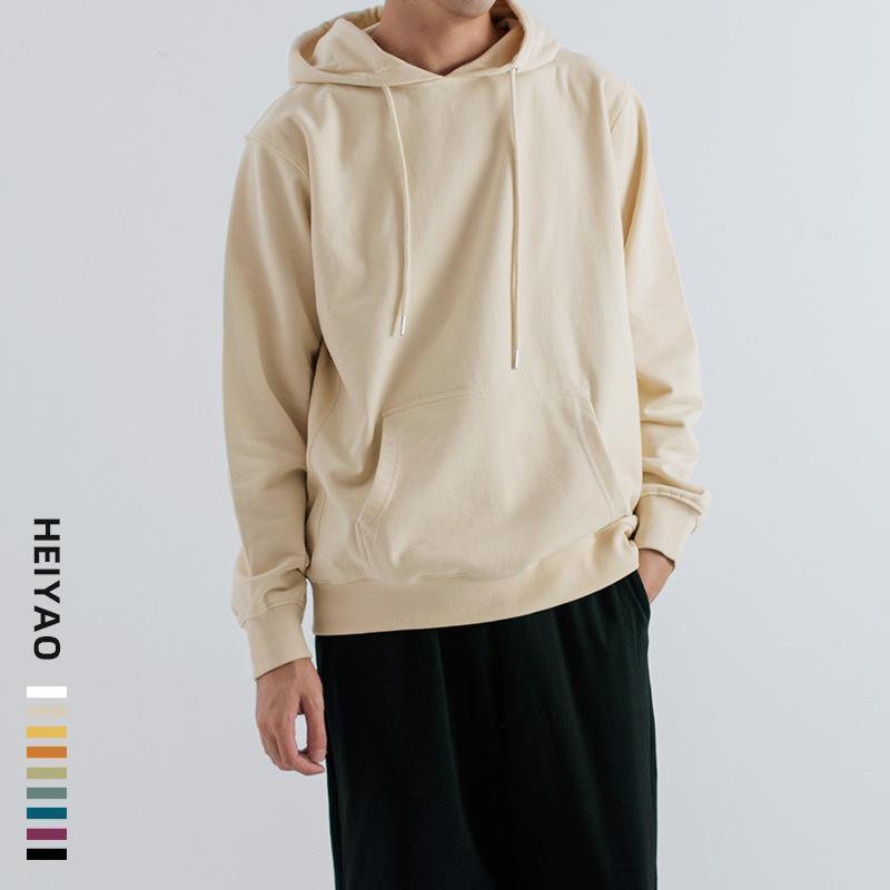 Mixing 320G autumn thin sports men's long sleeve sweater solid color hooded sweater for men - HABASH FASHION
