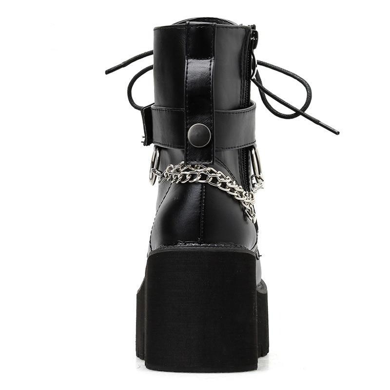 New Women Leather  Boots Block Heel - HABASH FASHION