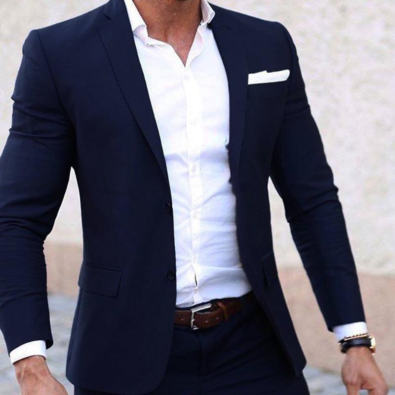Men Summer Suits Custom Made Light Weight Breathable Blue - HABASH FASHION