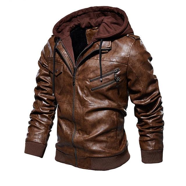 Mens Leather Jackets  Winter New Casual Jacket Biker    Windbreaker Genuine Leather Jacket - HABASH FASHION