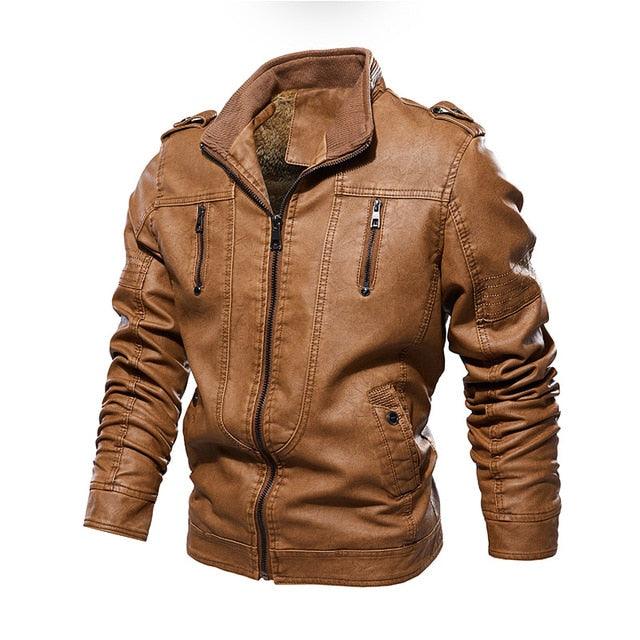 Mens Leather Jackets  Winter New Casual Jacket Biker    Windbreaker Genuine Leather Jacket - HABASH FASHION