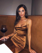 Satin lace-up women long midi dress bodycon backless elegant sexy club clothes - HABASH FASHION