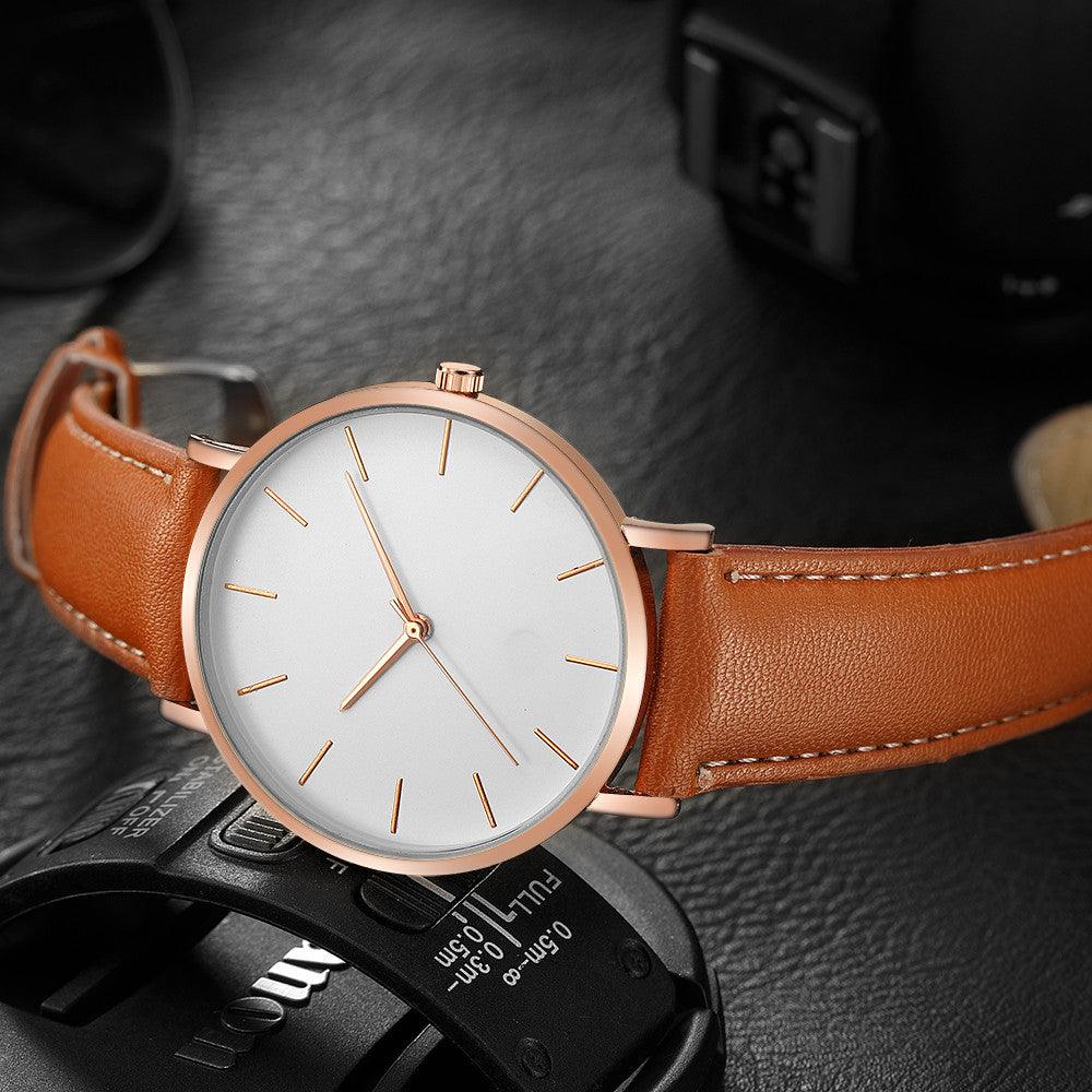 Men Watch Simple Leather - HABASH FASHION