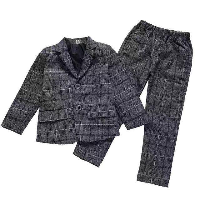 Baby Girl Boy Formal Clothes Set Plaid Jacket - HABASH FASHION