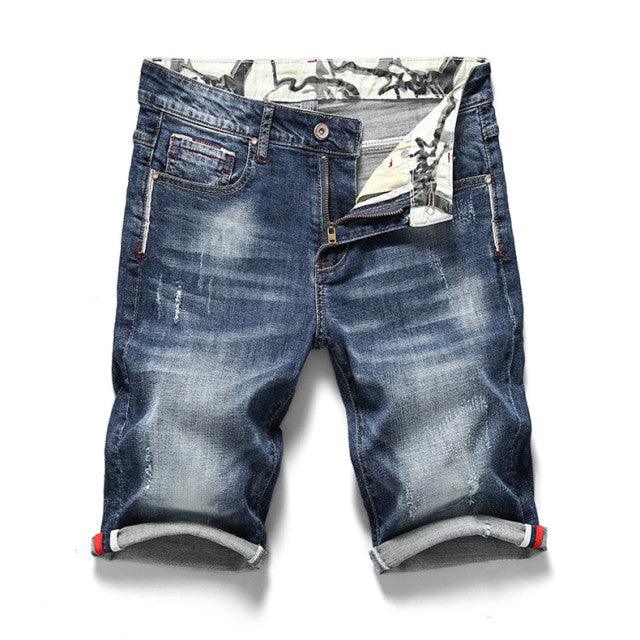 Men Stretch Short Jeans Casual Slim Fit High Quality - HABASH FASHION