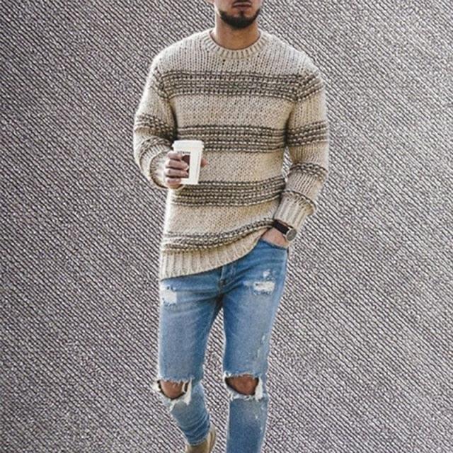 Men's Autumn Striped Sweaters Pullovers - HABASH FASHION