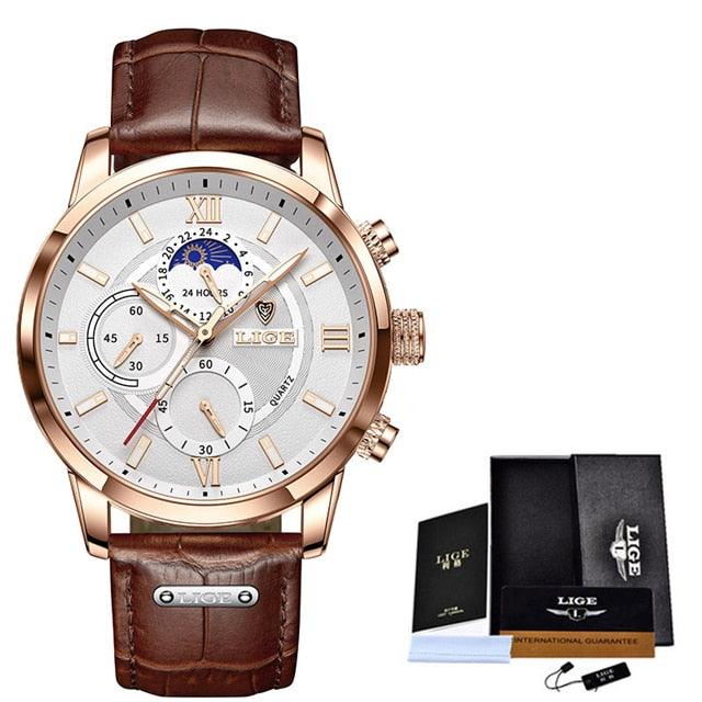 Luxury Leather Casual Quartz Watch Waterproof Clock - HABASH FASHION
