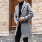 Mens Trench Coats Woolen Burgundy Elegant - HABASH FASHION