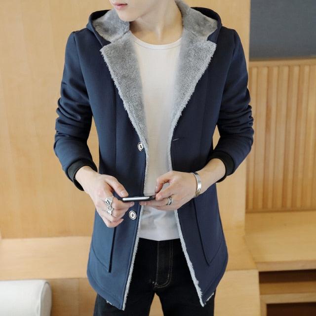 Jacket Men Casual Hooded Winter Trench - HABASH FASHION