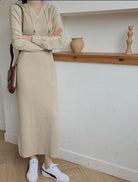 Midi Dresses for Women Long Sleeve Loose - HABASH FASHION