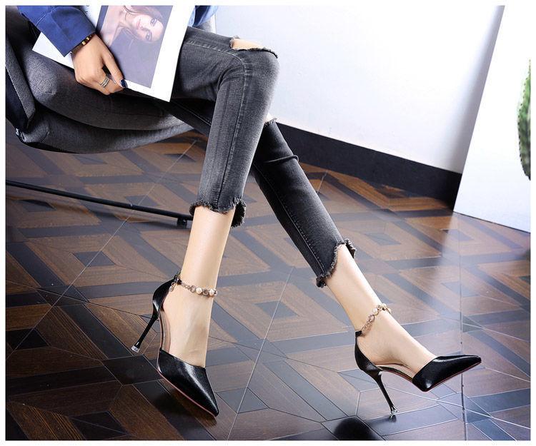 new women's shoes red temperament pointed high heels women - HABASH FASHION