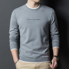 Pullover Sweater Men Crew Letter Printed Slim Fit - HABASH FASHION