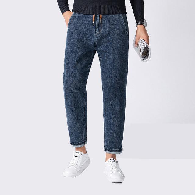 Jeans Men Winter Warm Denim Pants - HABASH FASHION