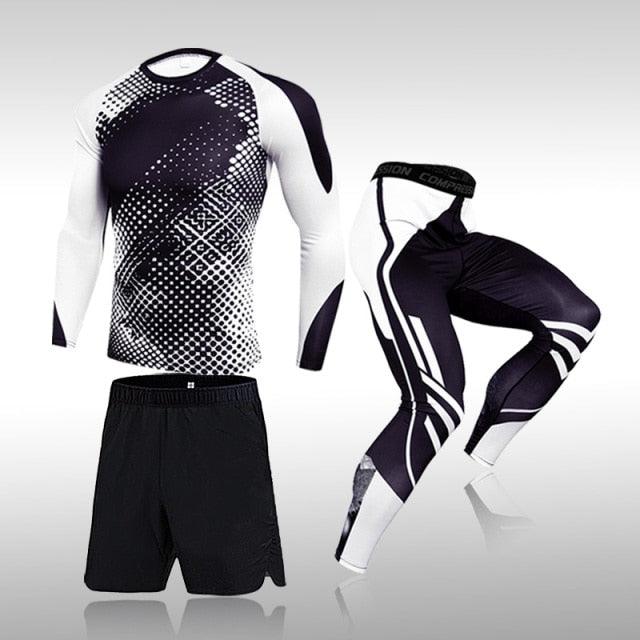 3 Pcs Set Men's Workout Sports Suit Gym Fitness - HABASH FASHION