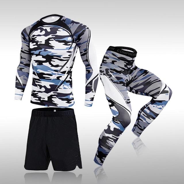 3 Pcs Set Men's Workout Sports Suit Gym Fitness - HABASH FASHION