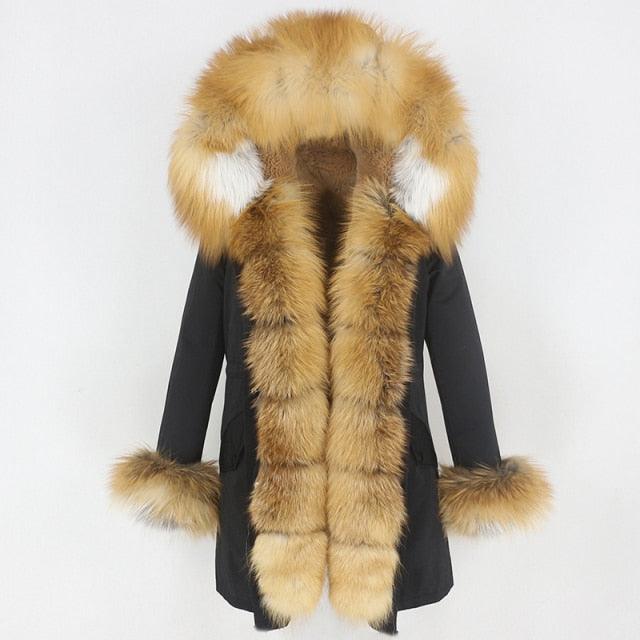 Jacket Women  Fur Coat Natural  Fox - HABASH FASHION