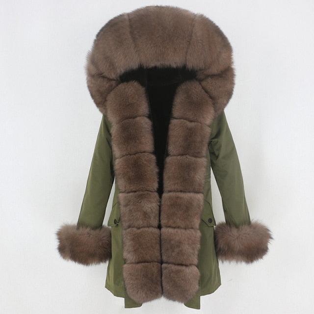 Jacket Women  Fur Coat Natural  Fox - HABASH FASHION