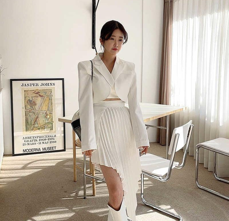 Casual White Two Piece Set For Women - HABASH FASHION