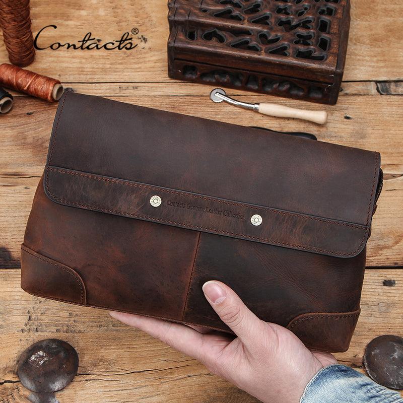 Men Clutch Bags Large Capacity Leather Long Purse Male  Cover - HABASH FASHION