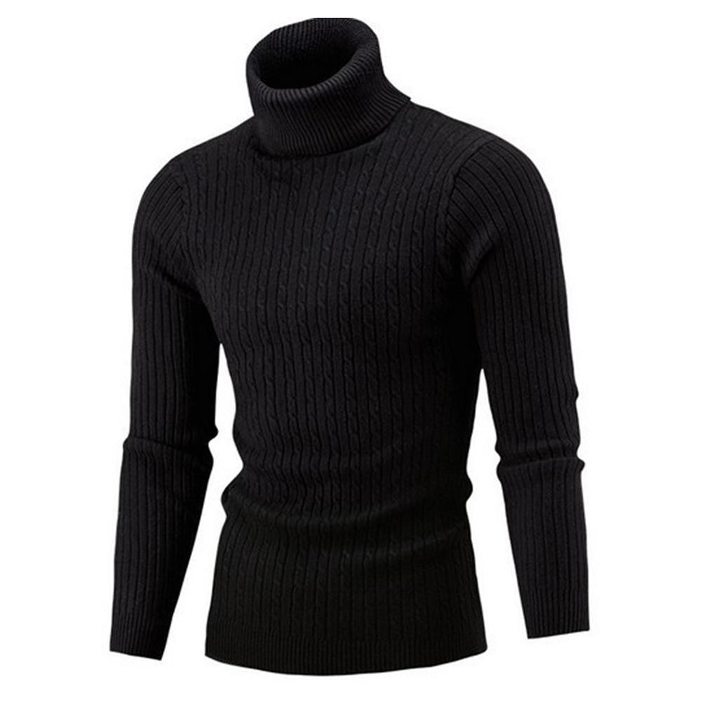 Men Slim Fit Turtleneck Sweater Pullover - HABASH FASHION